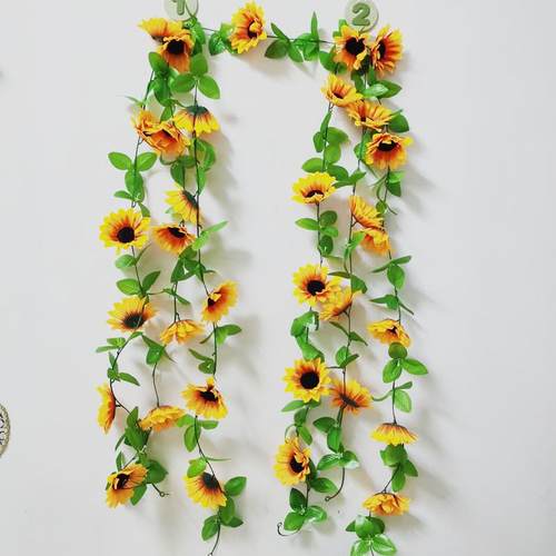 仿真向日葵花藤人造塑料假花家居装饰仿真太阳花花条外贸批发