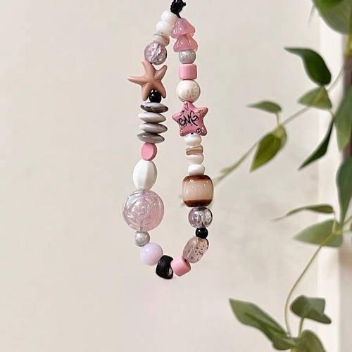 原创ins自制可爱手机相机串珠手机链链条ccd挂绳挂饰挂件