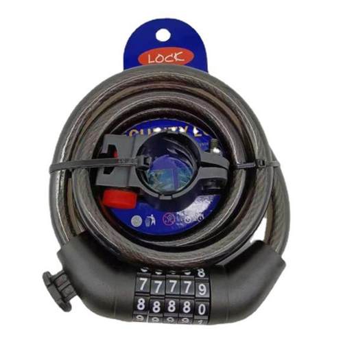 自行车锁电动车五位密码锁山地单车条形钢丝圈锁防盗骑行装备定制