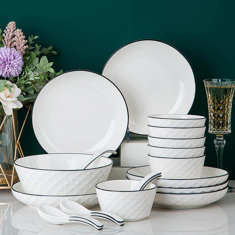 景德镇陶瓷碗碟盘套装家用陶瓷吃饭碗面碗盘子组合碗筷碗盘子餐具