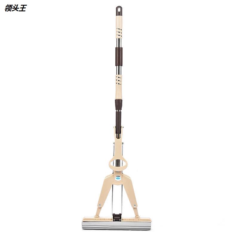 33CM伸缩免手洗对折式宽口吸水海绵胶棉拖把家用干湿一拖净