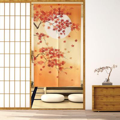 门帘日式布艺家用挂帘厨帘隔断卫生间衣帽间半帘遮挡免打孔定制