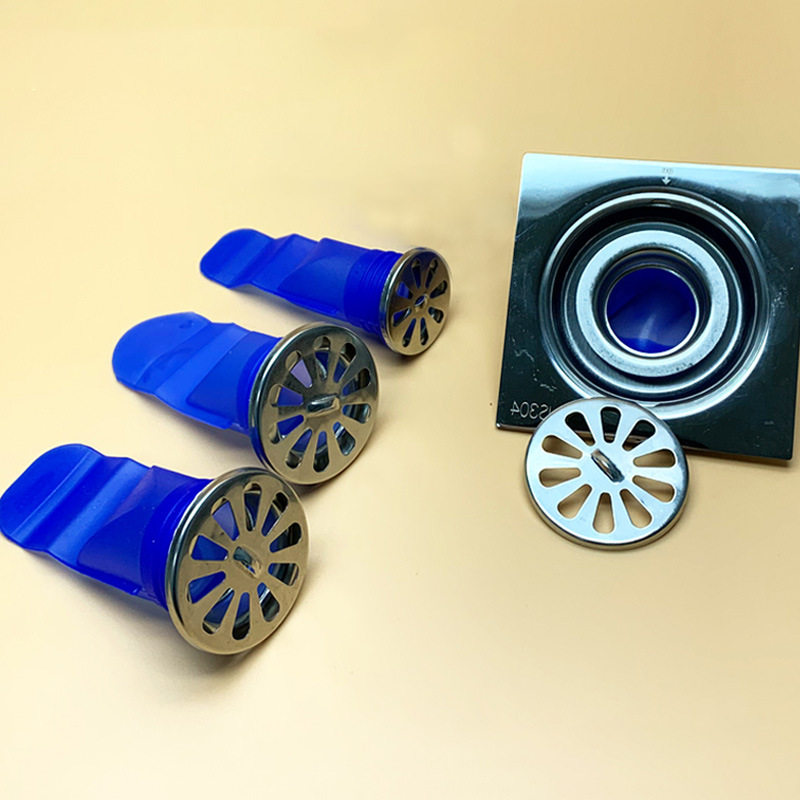 浴室不锈钢地漏网硅胶芯卫生间防臭器防虫防反溢水地漏盖子圆形