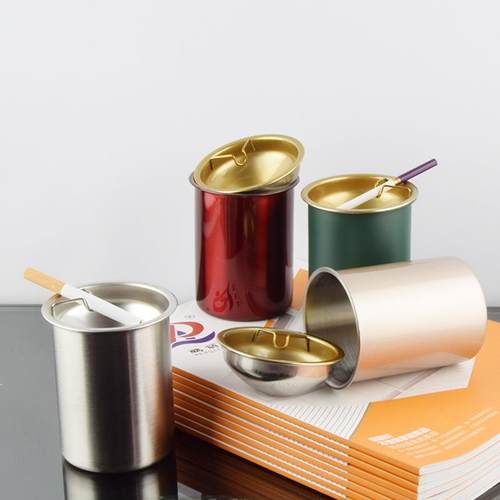 不锈钢车载烟灰缸漏斗防风不跑灰创意个性车用架烟防掉多功能烟盅