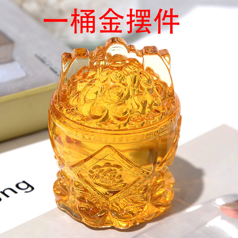 直销新款一桶金摆件聚宝盆桶摆设家居饰品元宝摆件
