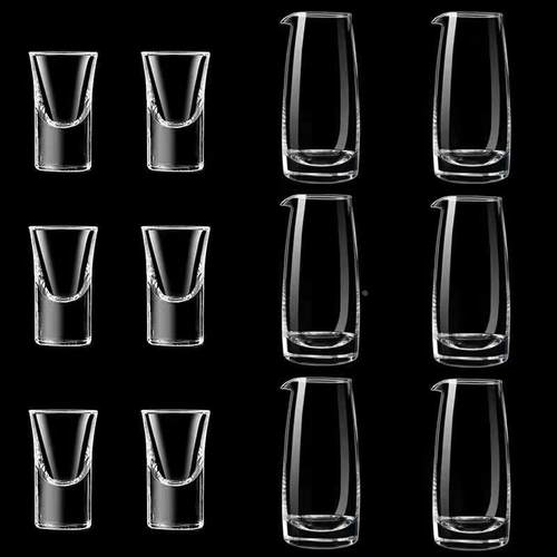 玻璃白酒杯套装家用玻璃分酒器小号一口杯子弹杯中式创意酒盅饭店