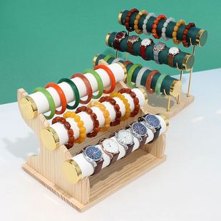 三层手镯架首饰架实木展示架手串手链饰品架手表架子珠宝展示道具