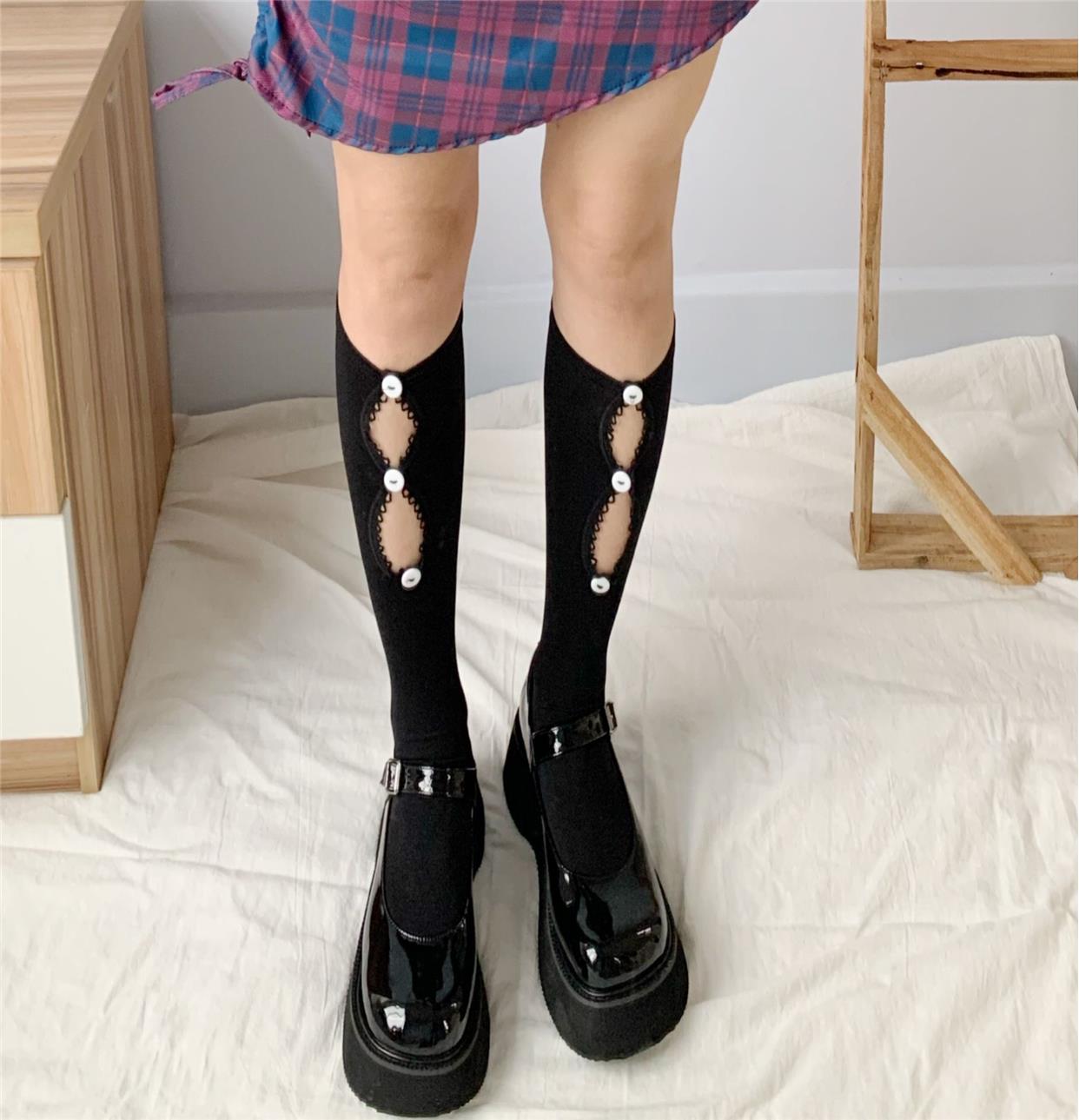 新品小腿袜女夏季及膝潮