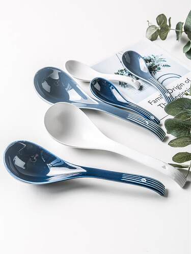 北欧网红ins风 创意陶瓷家用勺子调羹简约汤勺轻奢餐具厂家