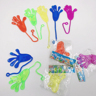 弹性伸缩粘性手掌整蛊小手爬墙黏黏小手经典怀旧儿童小玩具