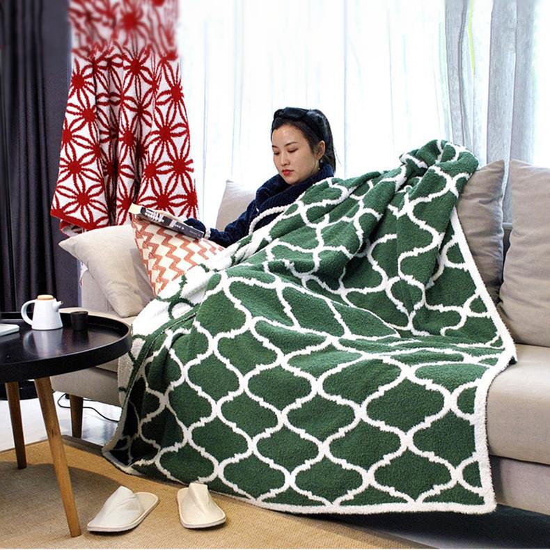 半边绒毛毯加厚保暖办公室空调午睡毯子沙发毯盖毯休闲小毛毯定制