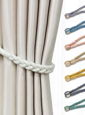日系窗帘扣磁吸绑饰扎束带文艺清新纱帘收拢夹可爱床帘绳绑带ins