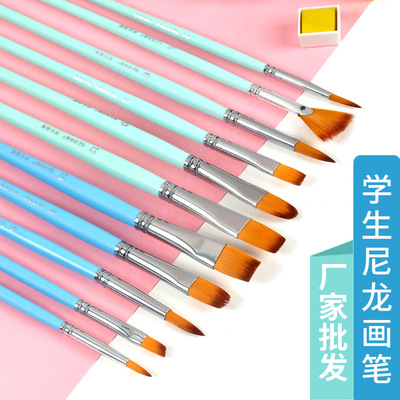 6龙粉烯画笔支圆水头毛彩头尖水丙生装画美学平画笔头术套尼装