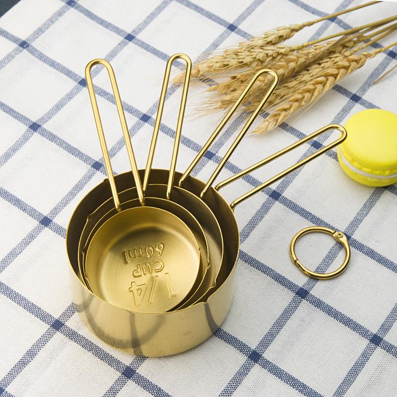 北欧件套装玫瑰金量杯勺