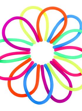 热销减压面条TPR软胶弹力绳解压发泄绳彩色拉拉乐玩具批