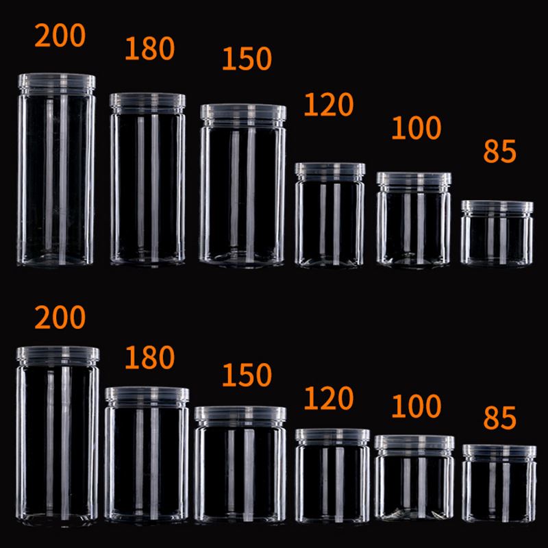 食品密封罐圆筒塑料罐子坚果花茶蜂蜜零食PET塑料瓶子