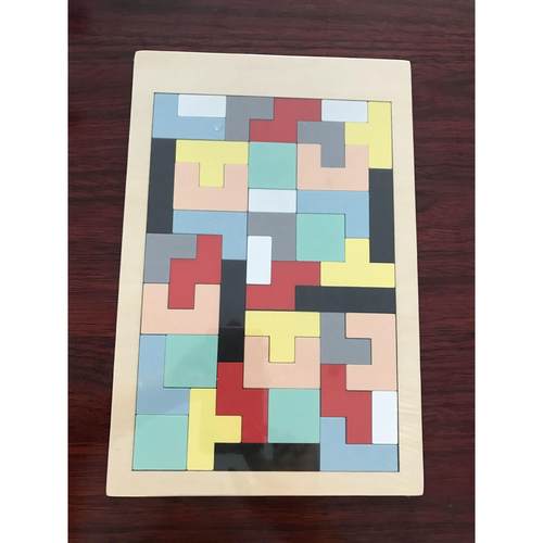 俄罗斯方块直销木制拼图木质积木游戏拼板儿童教益智玩具