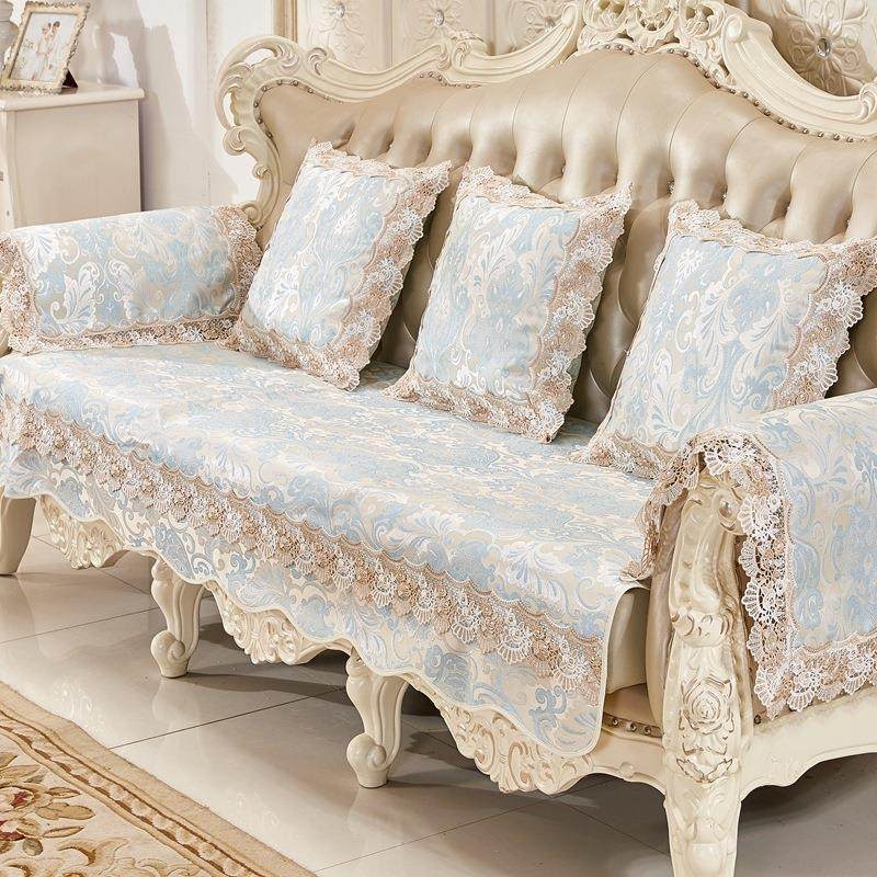 欧式沙发垫皮沙发四季通用防滑布艺坐垫靠背巾脚踏贵妃全包套罩定
