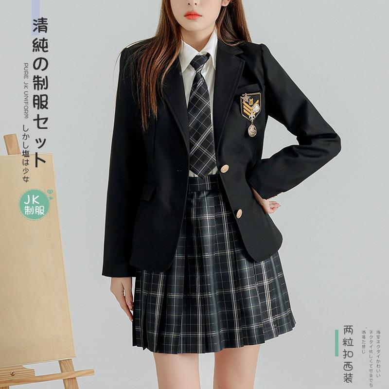 jk两粒扣西装日系基础款春夏JK制服小西装女外套学院风jk直供