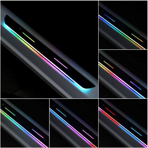 汽车踏板迎宾灯led流光门槛条多模式可以调节的流光氛围灯四门装