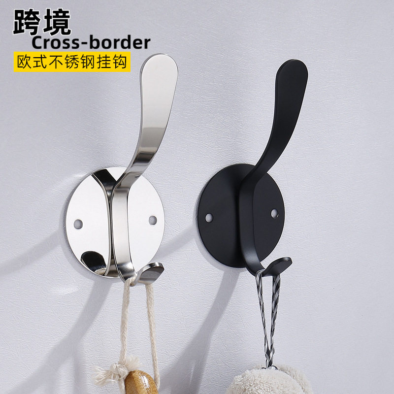 欧式不锈钢门背衣帽衣服挂钩 单个门后简约墙壁挂衣钩衣帽挂钩