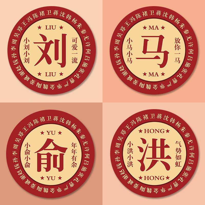 网红创意可爱姓氏小张李