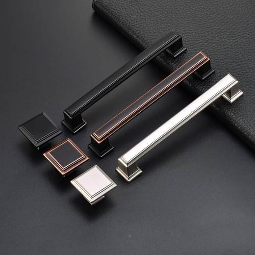 澳拉雅 复古拉丝简约门把手 衣柜橱柜抽屉黑色美式拉手定制