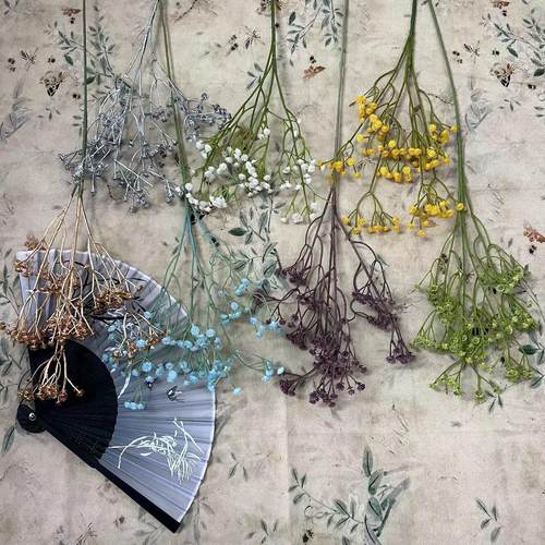 4叉满天星仿真花家居客厅软装假花花材婚庆婚礼堂花艺插花定制