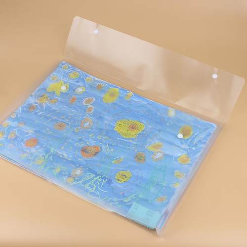 A3透明双纽扣文件袋试卷袋A4