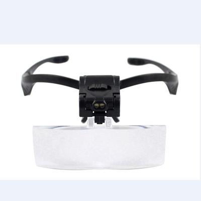 外贸爆款LED灯眼镜式放大镜头戴式维修放大镜MG-9892B眼睛灯定制