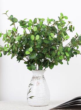 仿真绿植海棠叶 迷你把束绿叶装扮 绿萝叶室内家居摆件装饰造景定