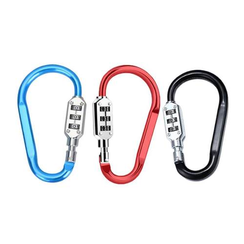 电动车摩托车头盔锁密码金属D型登山扣自行车篮防盗合金挂钩神器