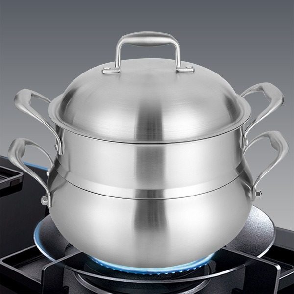 不锈钢蒸锅锅蒸锅煲汤锅加深加厚家用炖锅电磁炉燃气灶通用锅