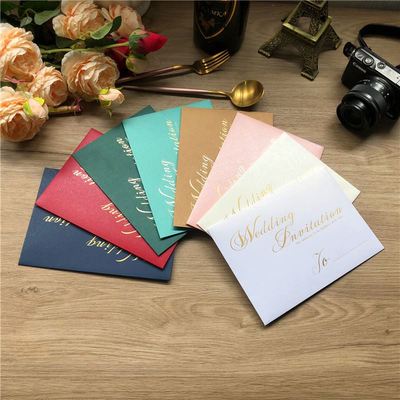 Wedding Invitation 烫金婚礼邀请喜帖欧式长方形信封 可定制