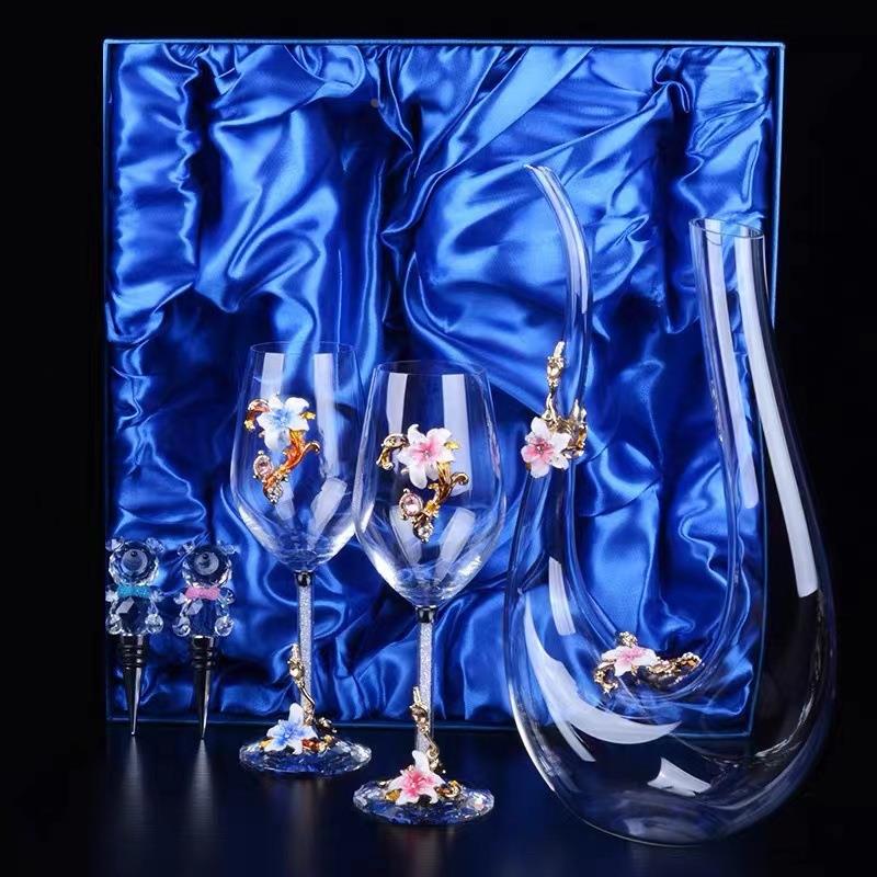 红酒杯礼盒套装情侣结婚礼物高脚杯用杯子高脚葡萄酒杯定制