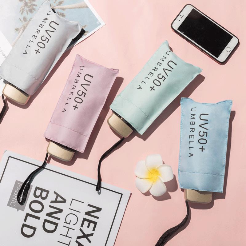 一件代发太阳伞五折雨伞印logo五折6骨防晒遮阳女伞迷你口袋伞