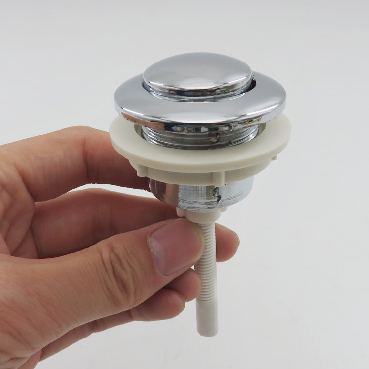 电镀圆形单按钮马桶水箱按钮坐便器老式水箱盖配件压水器冲水摁键