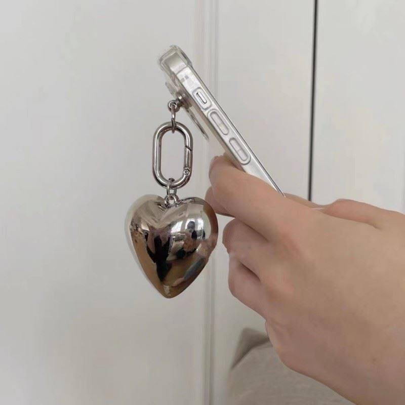 ins韩国时尚单品银色爱心扣包包挂件钥匙扣AirPods挂饰钥匙扣,节庆用品/礼品,钥匙扣,淘宝优惠券,粉丝福利购,淘宝优惠卷