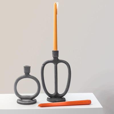 北欧现代简约侘寂风复古磨砂烛台家居客厅餐桌装饰品电视柜摆件定