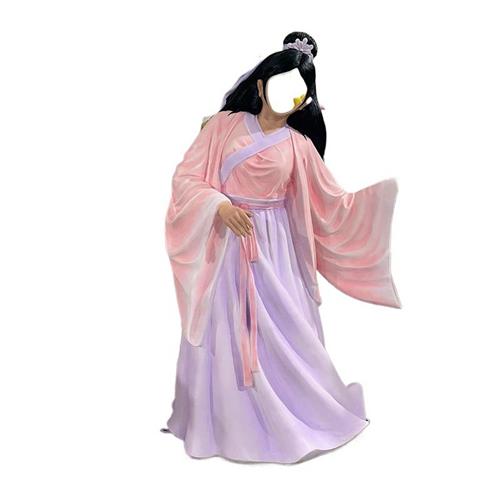 露脸拍照摆件玻璃钢空脸雕塑网红景区打卡露脸古装汉服拍照互动