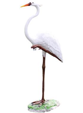 玻璃钢仿真白鹭雕塑仙鹤丹顶鹤摆件水池造景户外园林景观装饰小品