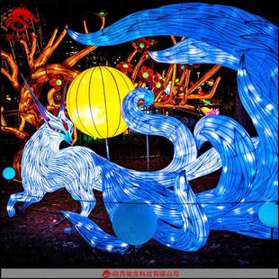 圣诞鹿造型灯饰手工铁艺麋鹿花灯定制制作驯鹿造型元宵节迎春花灯