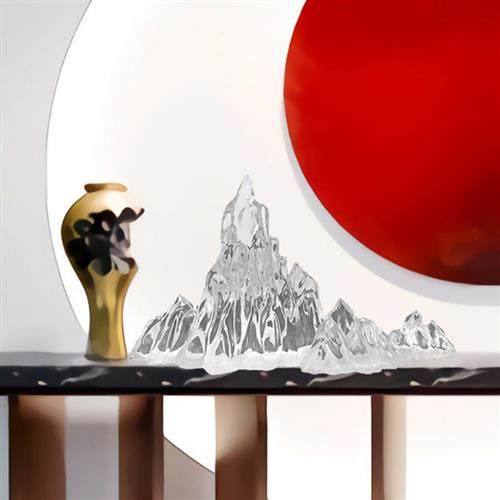 创意透明树脂雕塑假山摆件现代酒店客厅办公室桌面家居玄关装饰品