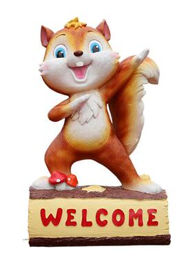 玻璃钢卡通松鼠雕塑户外公园草坪动物摆件园林景观幼儿园装饰小品