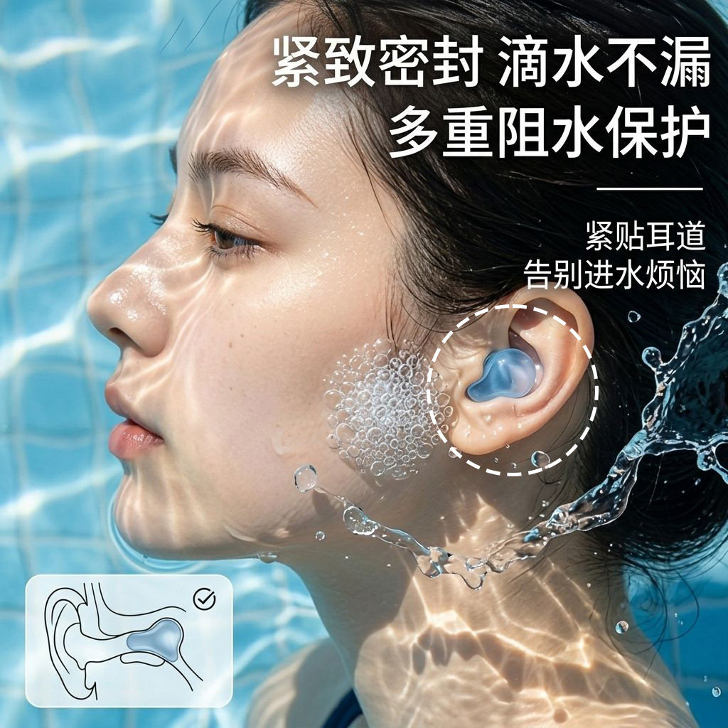 游泳潜水硅胶防进水隔音耳塞