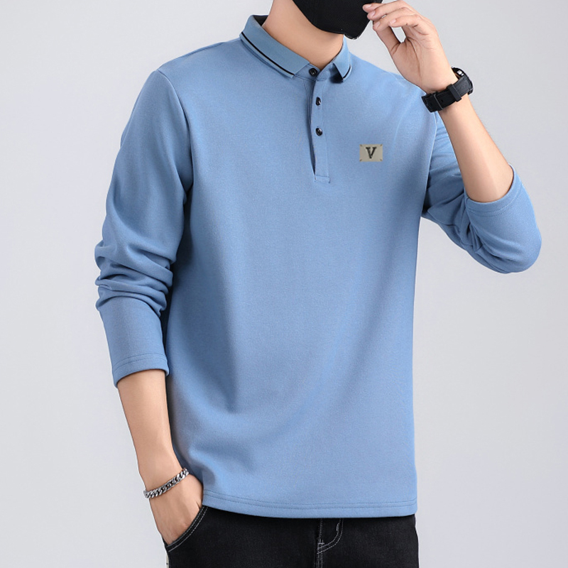 男士秋装长袖POLO衫领商务成熟