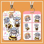 露思蜜蜂可爱学生滑盖卡套饭卡公交门禁卡身份证件保护套校园卡套