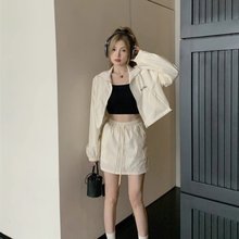 冲锋衣套装短裙工装裙两件套小个子美式春夏运动女防晒2024新款