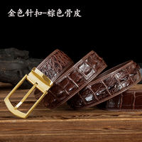 Thai crocodile belt men's genuine leather high-end pin buckle belt no seams Men's versatile casual crocodile belt thumbnail 4