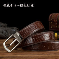 Thai crocodile belt men's genuine leather high-end pin buckle belt no seams Men's versatile casual crocodile belt thumbnail 7